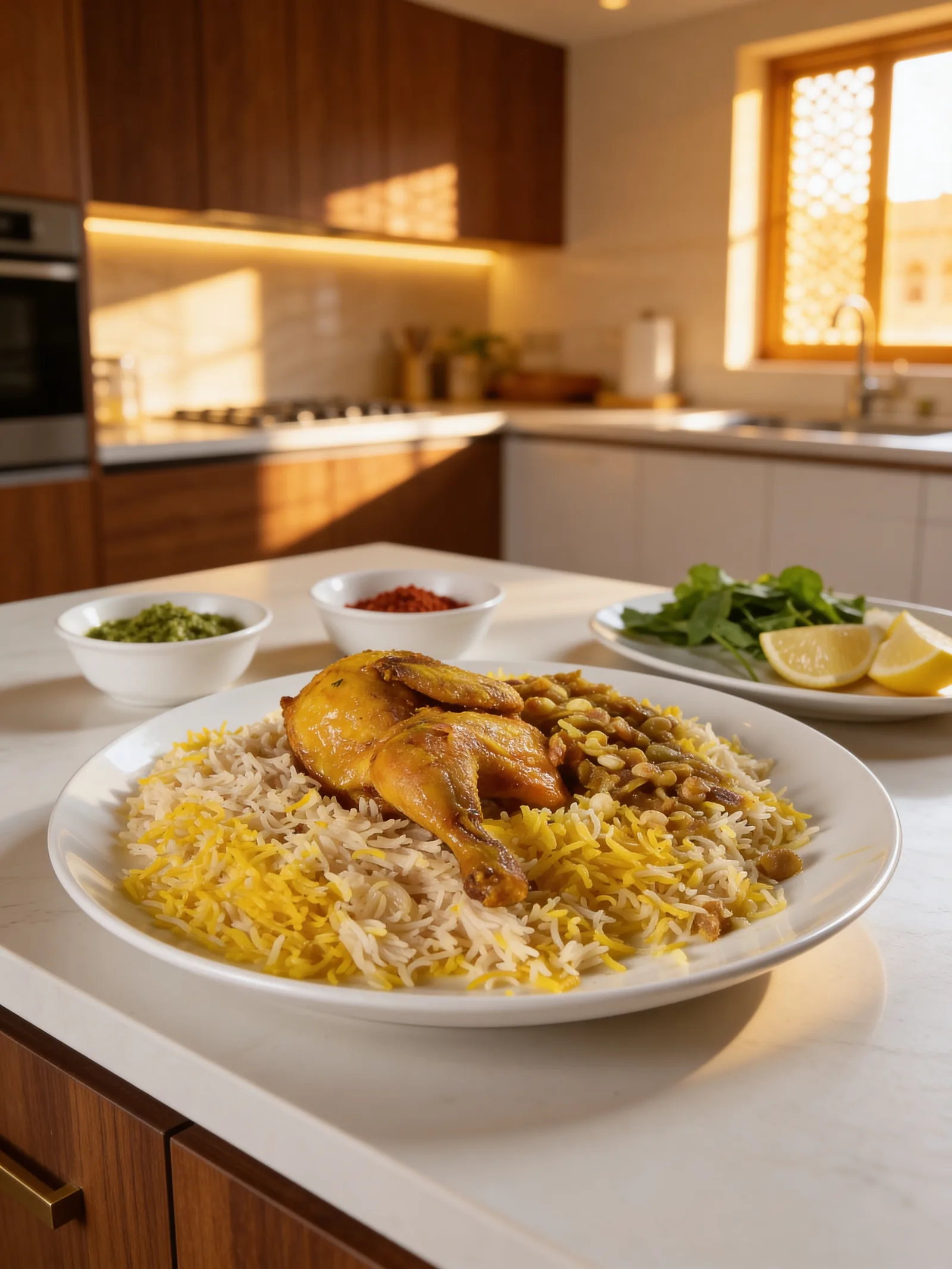 طبق بمطبخ خليجي